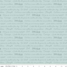 Go West with John Wayne Quotes Mist Cotton Fabric