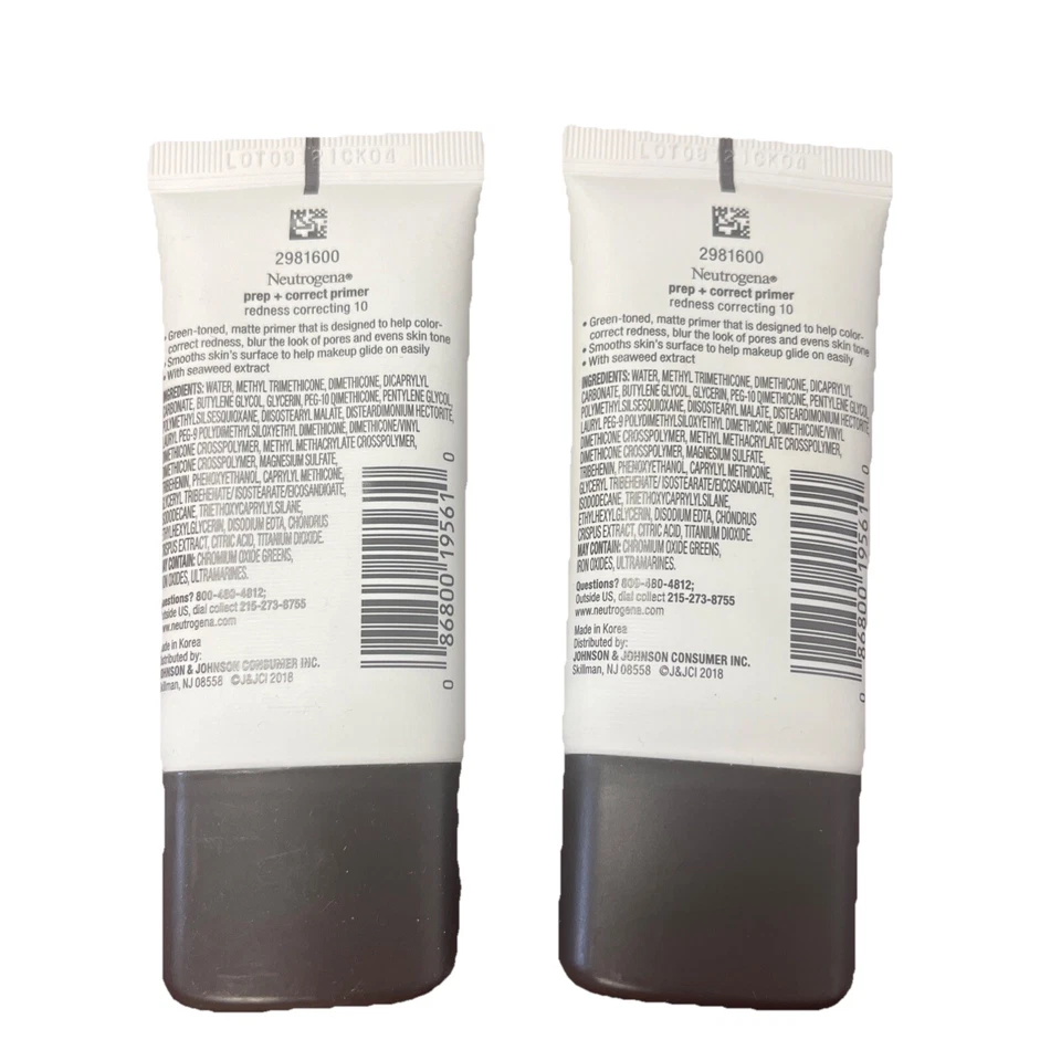 Neutrogena Prep + Imprimación Correcta, Corrección de Enrojecimiento 10, 1 OZ Paquete de 2 Foto 2 de 2