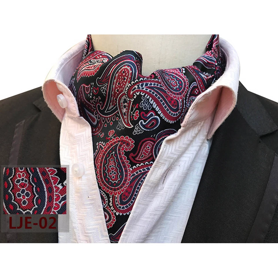 Para hombres Paisley Floral Corbata Ascot Bufandas Boda Fiesta Corbata Formal Corbata Foto 4 de 4