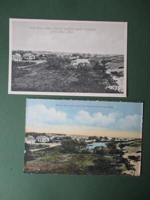 2 postcards C1910 NORTH TRURO MASSACHUSETTS looking east from RR /Highland Light