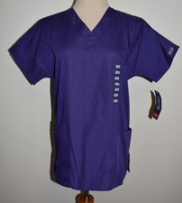 New Womens Cherokee Workwear Scrub Top Purple XS
