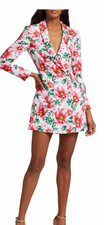 New Women's Alice+Olivia Latoya Gorgeous Floral Blazer Dress in High Tea Floral