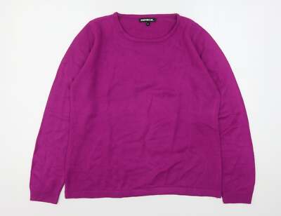 Paramour Damen Pullover Lila Rundhals Acrylmischung Größe M
