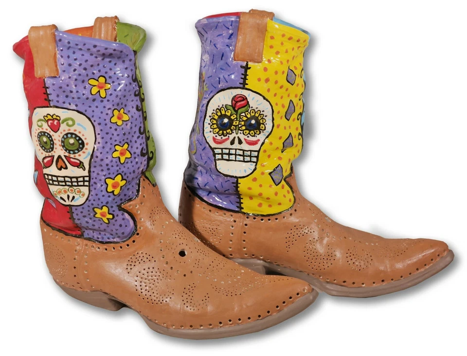 Botas Decoración Tamaño Natural Iluminado Cerámica Hechas a Mano ÚNICAS Artesanas Personalizadas Surtidas  Foto 2 de 4