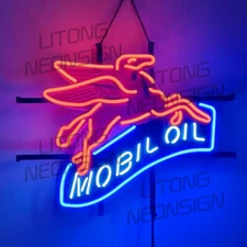 Mobil Oil Gas Gasoline Neon Signs For Gas Station Store Garage Wall Decor 19x15