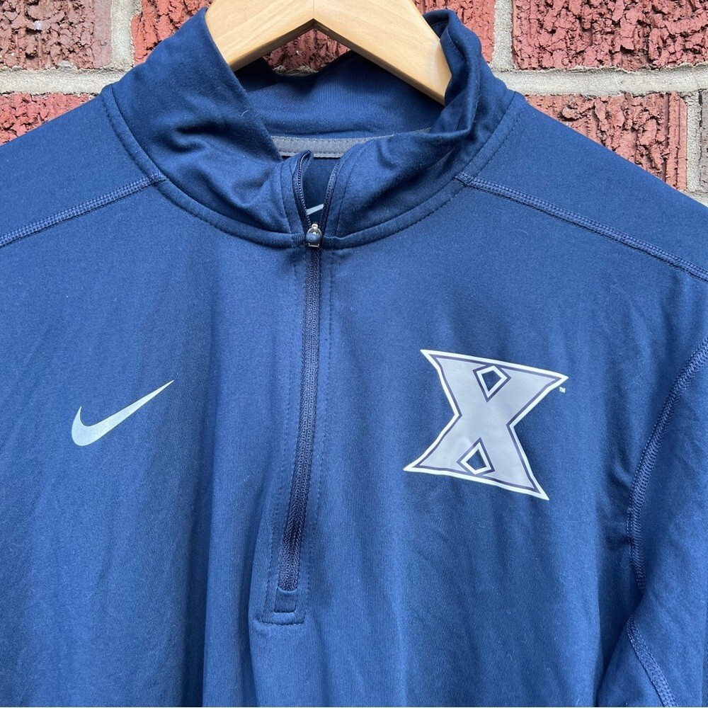 Nike Dri-Fit Navy Blue and Gray 1/4 Zip Up Jacket | eBay