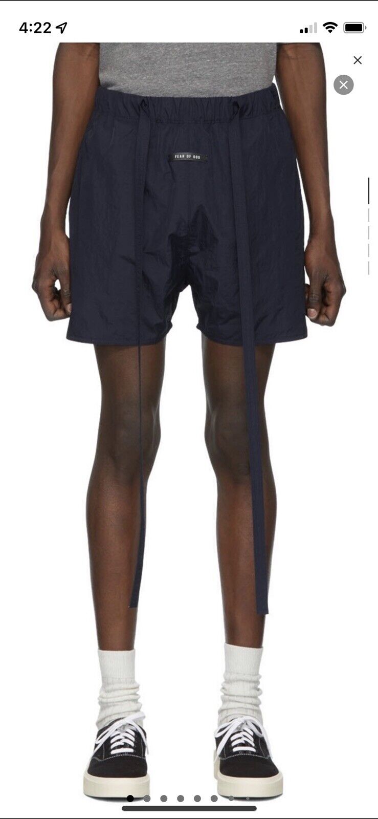 Rare NWT FEAR OF GOD Sixth Collection Navy Blue Military Nylon Shorts FOG  sz M