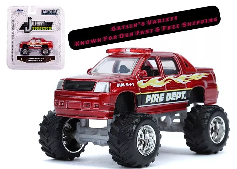 2022 JADA JUST TRUCKS 2002 CADILLAC ESCALADE EXT FIRE DEPT. RED