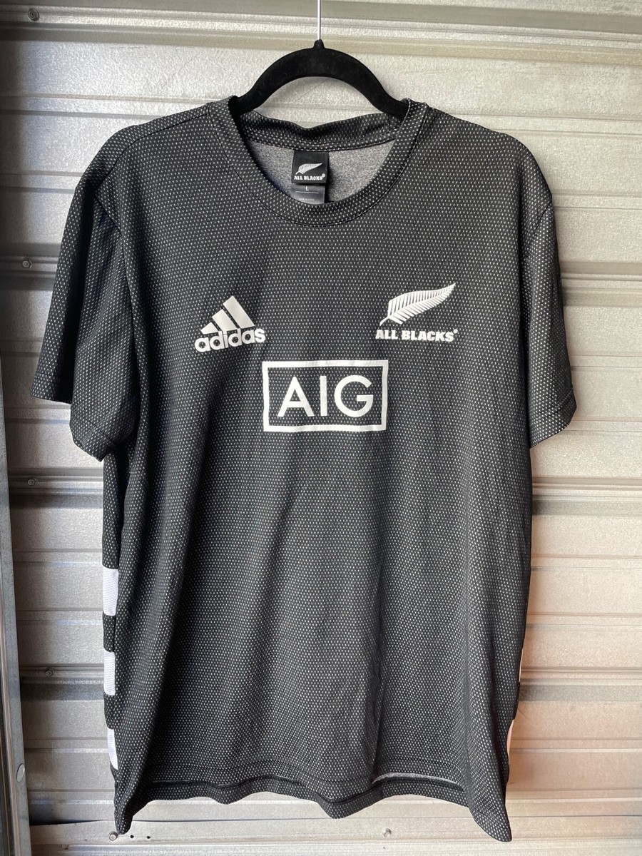 Official Adidas New Zealand All Blacks Rugby AIG Shirt Men's