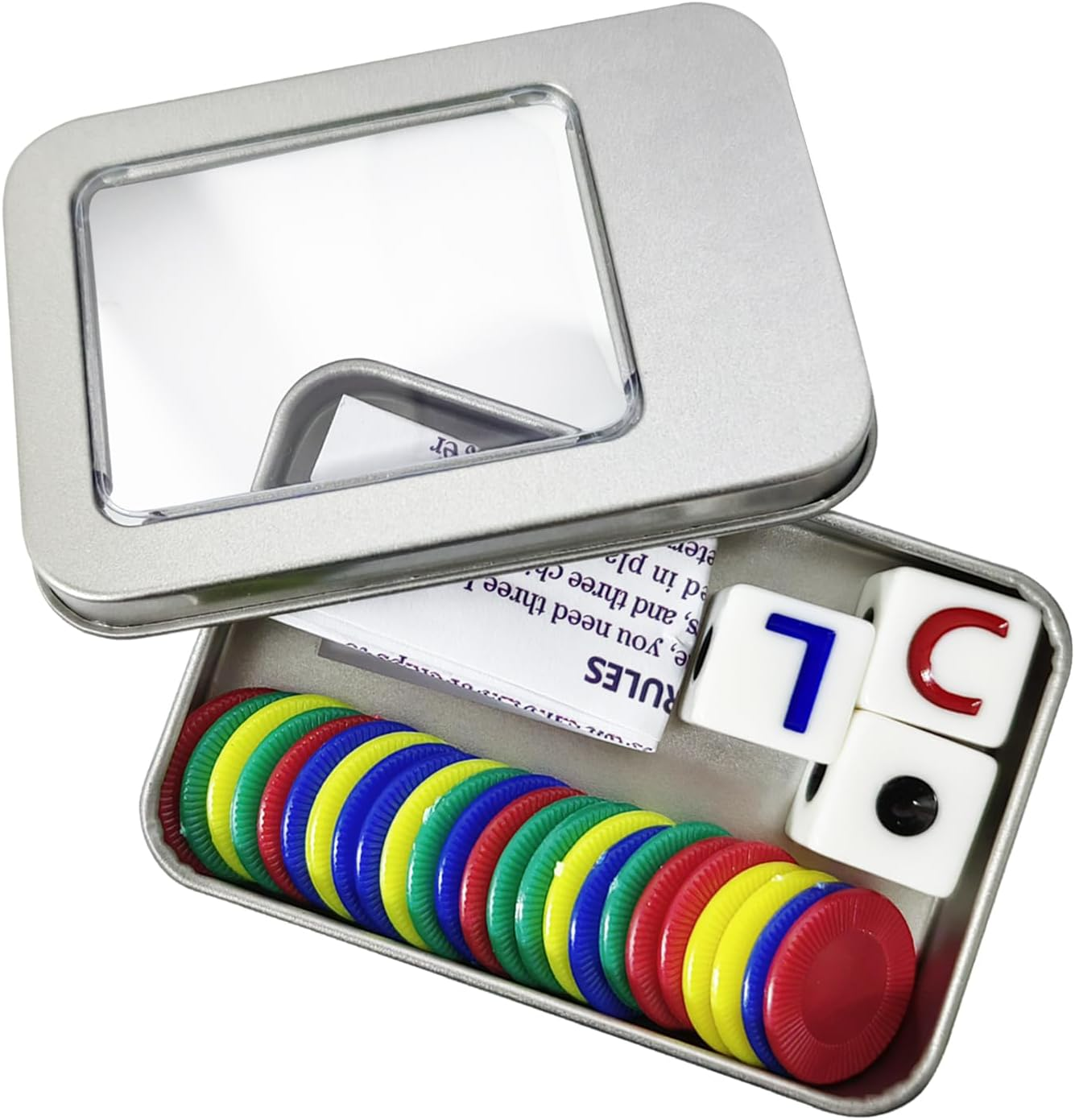 WüRfelspielset Links Rechts Mitte, Lrc-WüRfelspiel Inklusive 3 WüRfeln, 40 Bunte-image