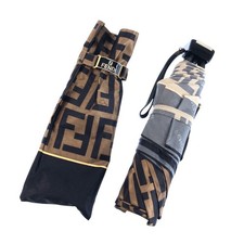 FENDI Zucca Umbrella, Folding Umbrella Brown dark brown