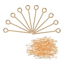 500Pcs Eye Pins Jewelry Findings Eye Pins 18mm Iron Eye Pins Rose Gold