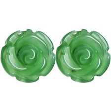 Green Natural Jade Rose Earrings Luxury 925 Silver Ear Stud Real Jewelry