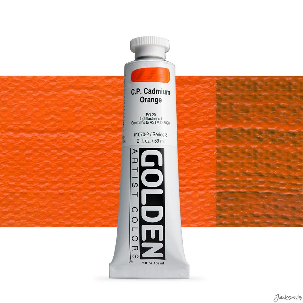 Golden Heavy Body Acrylic Paint Tube 59ml Pure Cadmium Orange For Artists