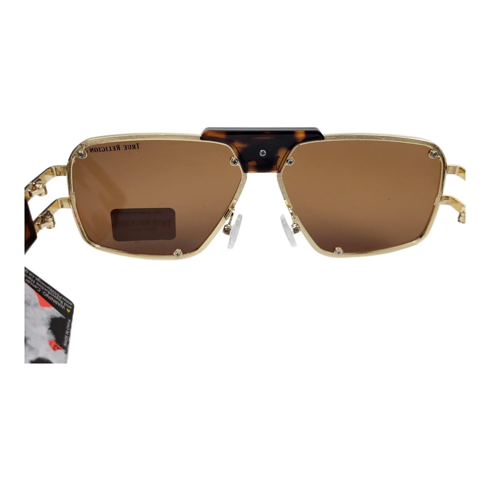 True Religion Mens Aviator Sunglasses 100% UV Protection New Gold Frames  thumbnail 6