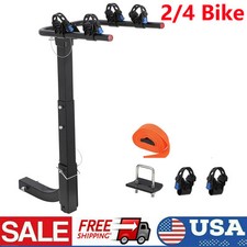 24 Bike Bicycle Carrier 2 Hitch Rack Mounted Folding Trailer Receiver Car Suv