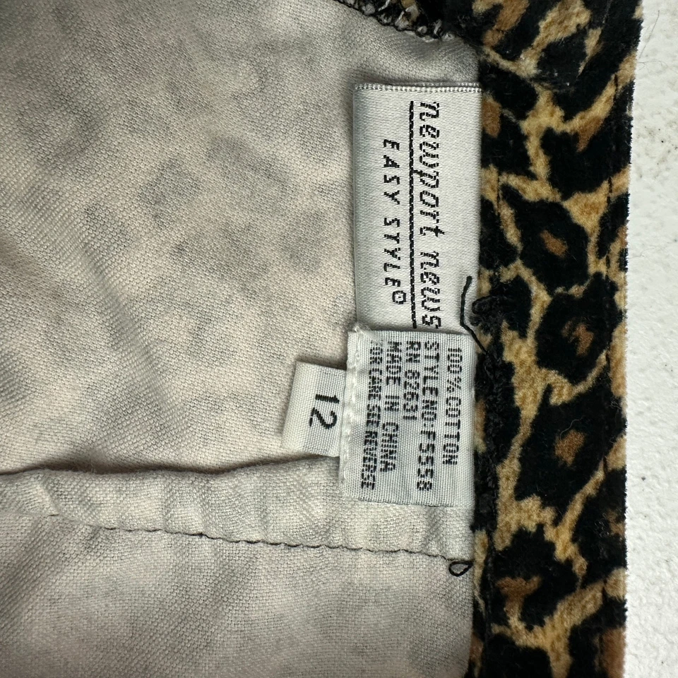 Falda Newport News Mujer Talla 12 Terciopelo Estampado Leopardo Y2K Glamour Retro Elegante DEFECTUOSA Foto 3 de 4