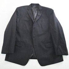 NEW Calvin Klein 46R Black Windowpane 100 Wool Mens Blazer Jacket Sport Coat