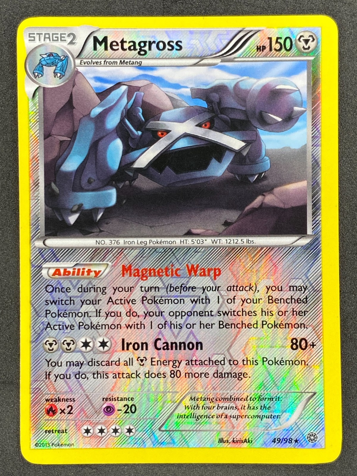 Pokémon Metagross Reverse Holo 49/98 AOR Ancient Origins LP/NM