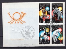 DDR Minr. 2364-2367 FDC Viererblock "Zirkuskunst in der DDR" - (SO-14)