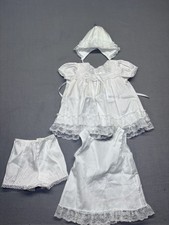 Vintage Something Pretty Baby Christening Baptismal Dress Gown Size 12Mo Lace