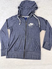 Nike Women s Small Full Zip Hoodie Blue Speckled Just Do It Sweatshirt