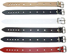 100 Lederriemen Schnallenrien 2,0 x 24,0 cm mit Mittellochungen 6 Farben