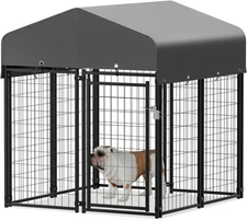 Outdoor Dog Kennels for Small/Medium Dogs, Weatherproof Dog Pen Run with Cover a