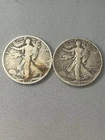 Lot Of 2 1936 And 1945 D   WALKING LIBERTY HALF DOLLAR