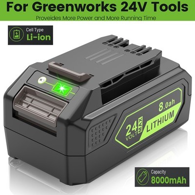 For Greenworks 24v Battery 8Ah 29852 29842 29322 LB24A020 Lithium-Ion Batteries
