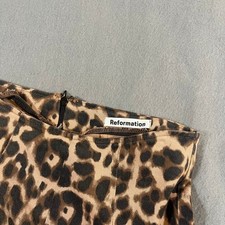 Reformation Marlon Pant Sz26 Animal Print High Waist Straight Leg Pants Trousers