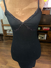 Wild Fable Women s Black Lace Trim Knit Camisole Tank Top Solid, XXS