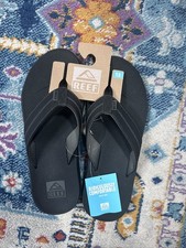 NWT REEF Element TQT Men's Flip Flop Sandals - Bottle Opener - Black Size 13