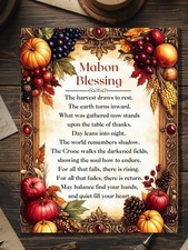 Mabon Blessing Pagan Harvest Greeting Card Autumn Equinox Wiccan Seasonal