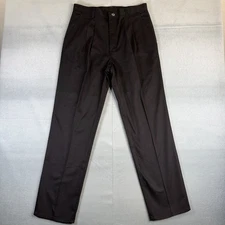 VTG Wrangler Riata Pants Mens 33x32 Black Pleated Teflon Treated Slacks 95WB USA