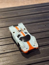 Vintage Tyco Gulf Porsche 917 Lt Blue/Orange Slot Car w/ Lights  Runs 