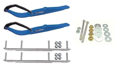 C&A Pro Blue Razor Snowmobile Skis w/ 9'' Shaper Bars Complete Kit Ski-Doo