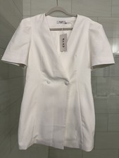 NA-KD Chloe Rose Woven Double Breasted Mini Dress  Size Small NWT Eu 36