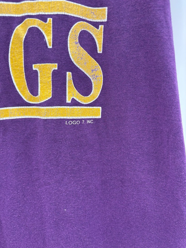 Vintage Minnesota Vikings Logo 7 Single Stitch T Shirt Made in USA Size ...