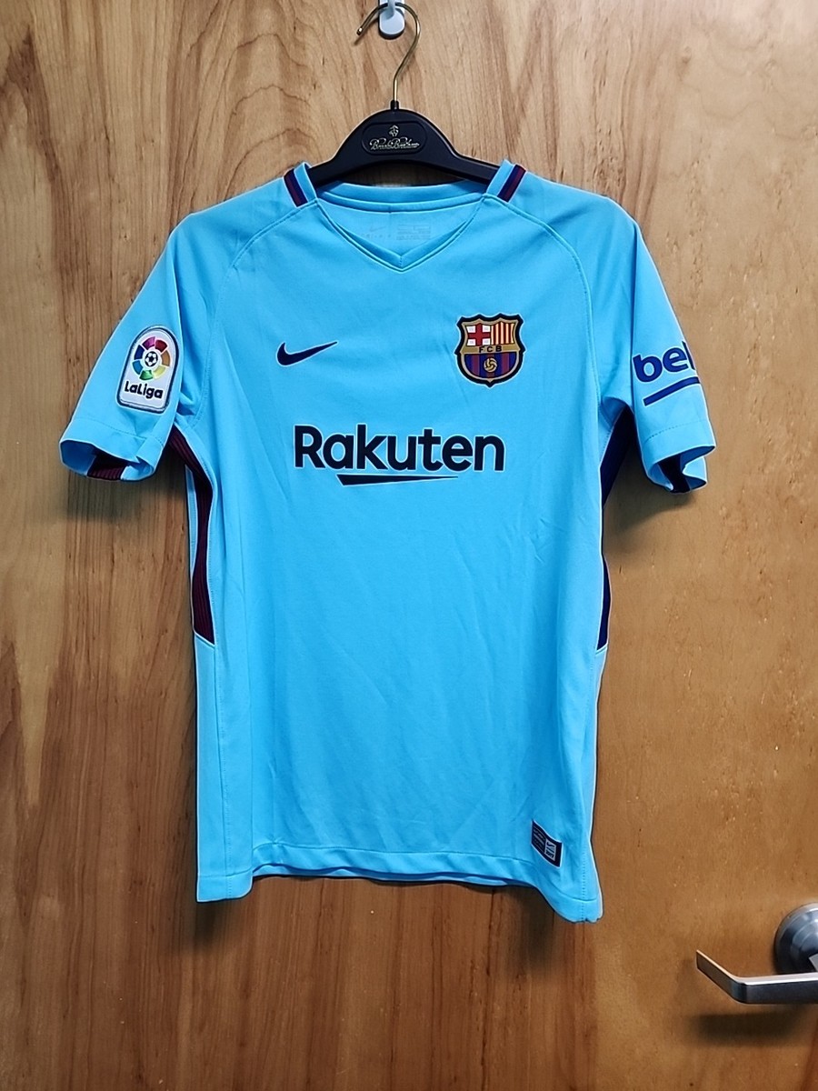 Barcelona Shirt Womens Small Nike Dri-Fit Baby Blue Soccer