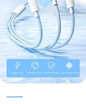 3-IN-1-SCHNELLLADEKABEL (100 W) für Xiaomi iPhone Poco Micro-USB und USB-C Kabel