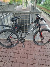 B TWIN Mountainbike Hardtail schwarz/rot, Fed...