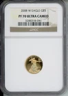 2008-W $5 GOLD EAGLE 1/10 Oz. G$5 NGC PF70 PF-70 PROOF PR70 CAMEO SCARCE !