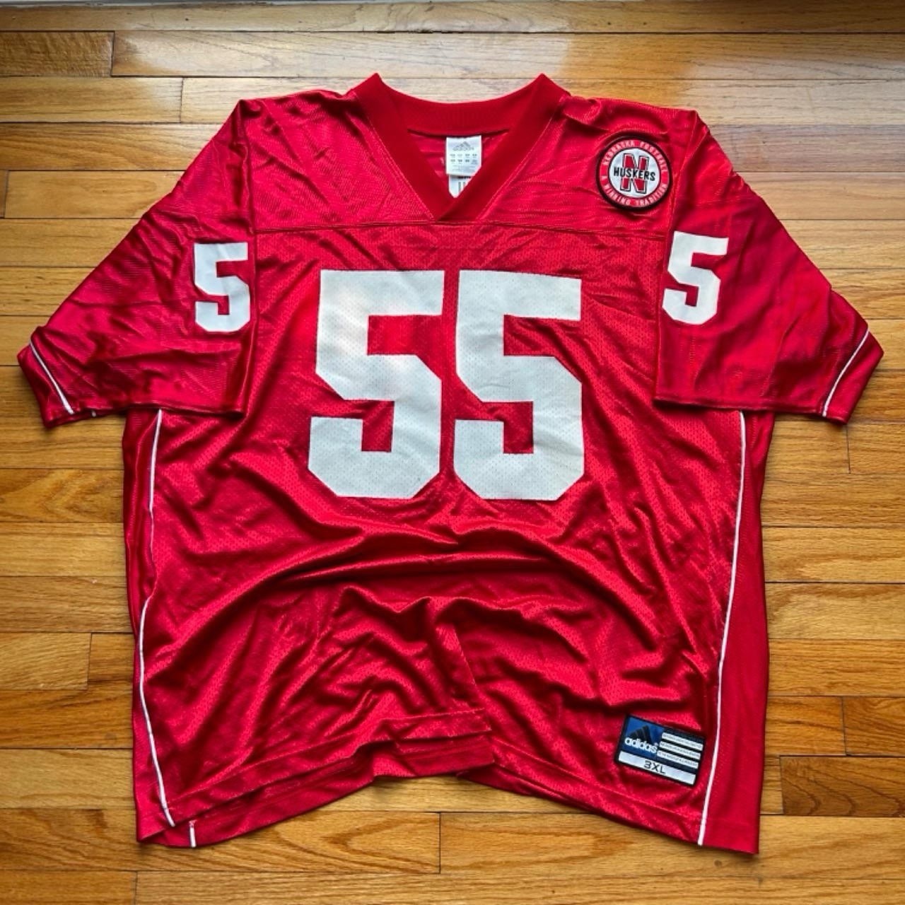 vintage adidas nebraska huskers men's 2XL #55 football jersey