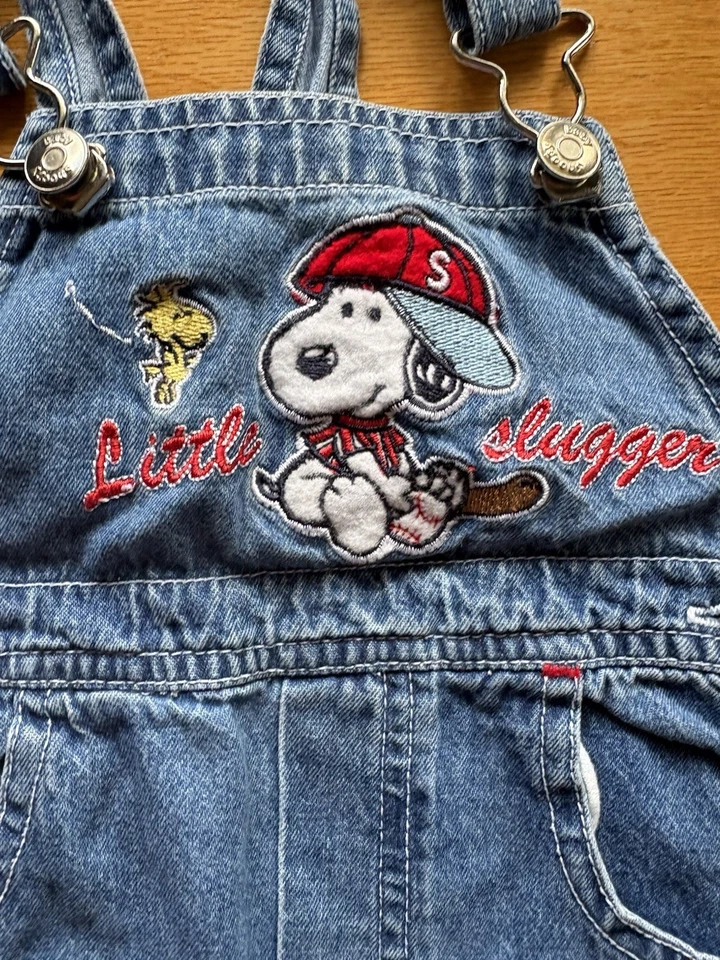 Mono Denim De Colección Baby Snoopy Peanuts Meses Bordado Y2K Años 2000 Clásico 6-9M Foto 4 de 4