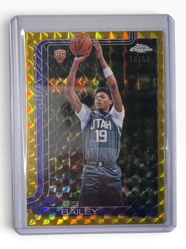 2025-26 Topps Chrome Update Ace Bailey Gold Geo /50 RC #155