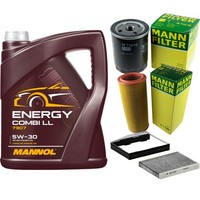 Mann Inspektionspaket Filterset 5L Mannol Energy 5W-30 FüR Fiat Doblo 1.6 16V