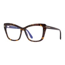 NEW Tom Ford FT5826-B 052 Dark Havana/Clear Blue Light Block 55mm Eyeglasses