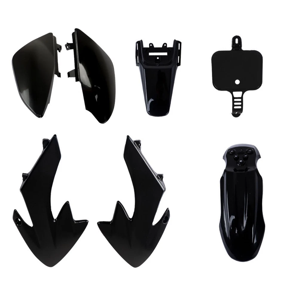For Honda XR50 CRF50 SDG SSR 107 125 Dirt Pit Bike Black Plastic Fender Fairing Foto 4 de 4