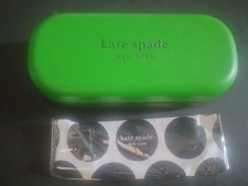 KATE SPADE AUTHENTIC GREEN BLACK LARGE SUNGLASSES EYEGLASSES CASE W/CLOTH